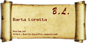 Barta Loretta névjegykártya